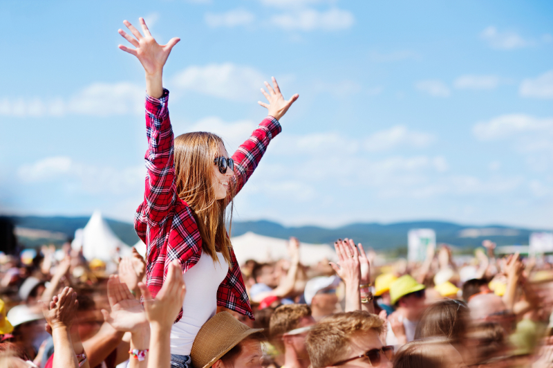 woman enjoying music festival